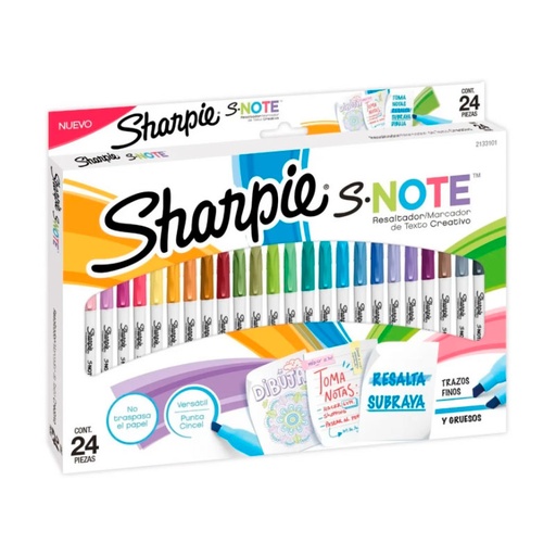 [SHARPINOTE24] Marcador | Resaltador Sharpie S-Note de 24 colores