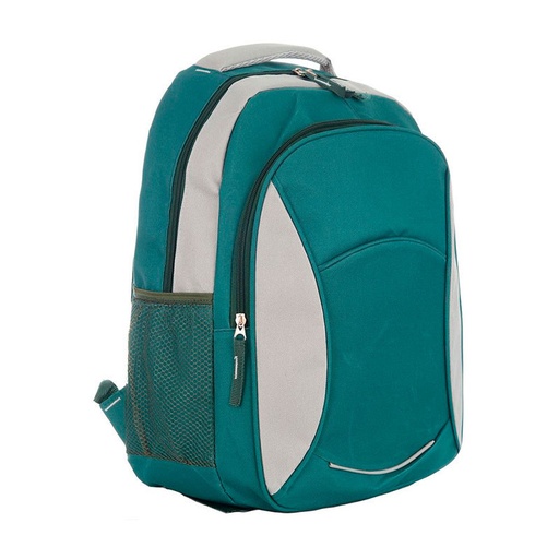 [MOCHRQSCHL03] Mochila escolar RQ School lisa 17" verde oscuro y gris