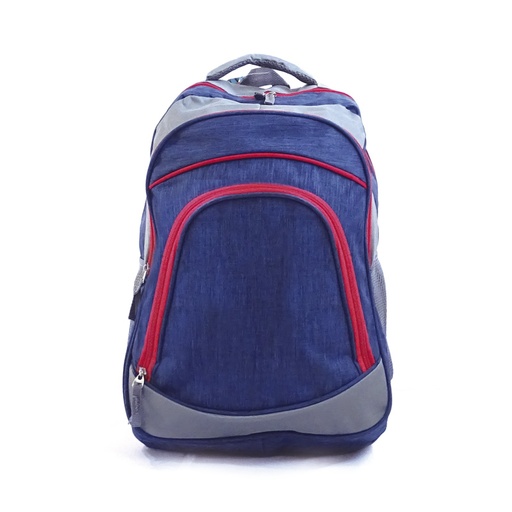 [MORQSCHIII08] Mochila escolar RQ School III 18" azul y gris con cierre rojo
