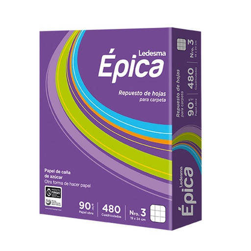 [EPICAREP480C] Repuesto Épica, 480 hojas cuadriculadas