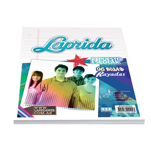 [LAPRIDA96R] Repuesto Laprida, 96 hojas rayadas