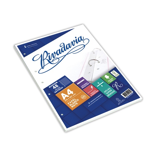 [RIVA448RAYA] Repuesto Rivadavia Banda A4, 48 hojas rayadas