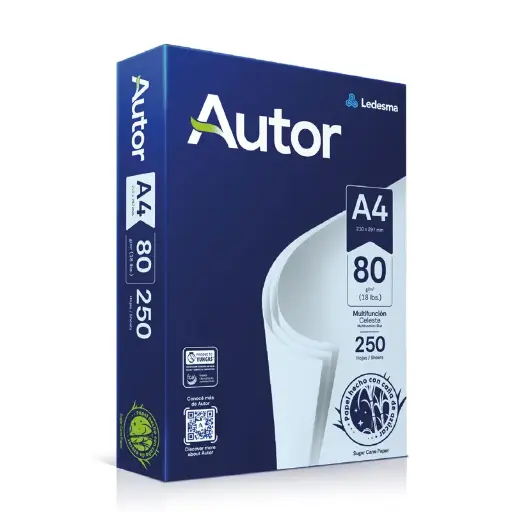 [AUTORA4CEL80] Resma Autor A4 celeste, 80g. 250 Hs.