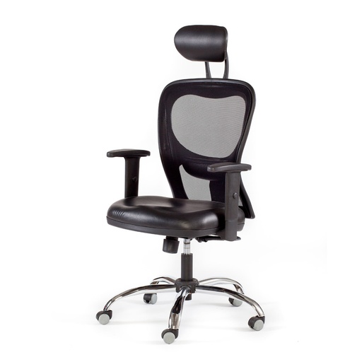 [CITIZBRCANEG] Silla Neumática con brazos Citiz, respaldo alto con cabezal, negra