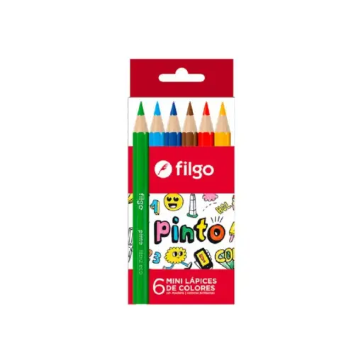 [FILGOPINT6C] Lápices de colores Filgo cortos, de 6 colores