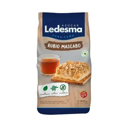 [LEDESMAAZRUB] Azúcar Ledesma Rubia Mascabo, pack de 800g.  