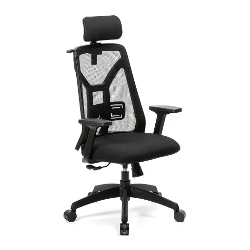 [TOKIOBZOCAB] Sillón Tokio con Brazos + Cabezal Synchro, negro