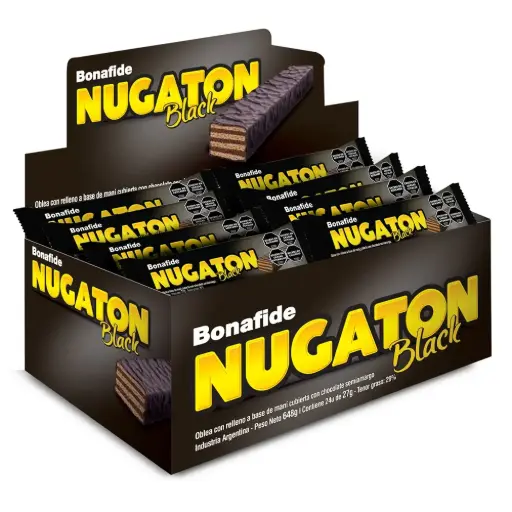 [NUGATON24X27G] Chocolate Nugaton Bonafide, 27g. caja de 24 unidades