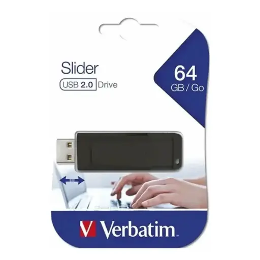 [VERBAPEN64G2.0] Pen drive 64GB Verbatim Slider Negro 2.0