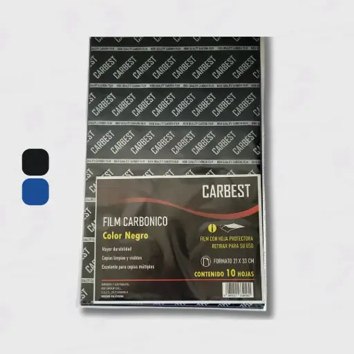 [CARBFILMAZX10] Film carbónico azul oficio, 10 hojas 